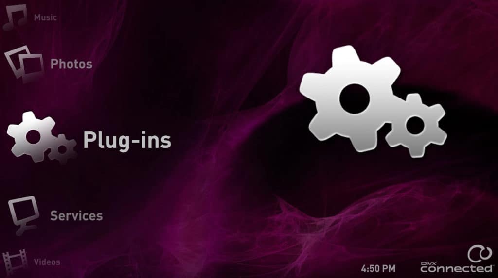 DivX Connected Plug-in screen