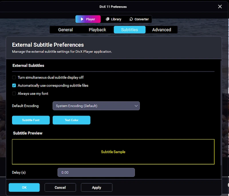 Subtitles Settings