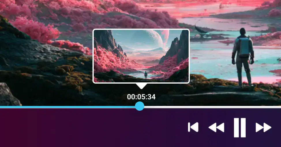 Video scrubber thumbnail preview